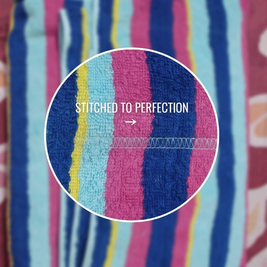 Multicolored Striped Full Size Bath Towel for Unisex | Vibrant Premium