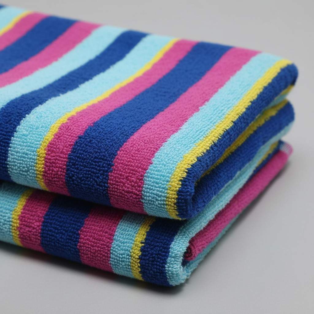 Multicolored Striped Full Size Bath Towel for Unisex | Vibrant Premium