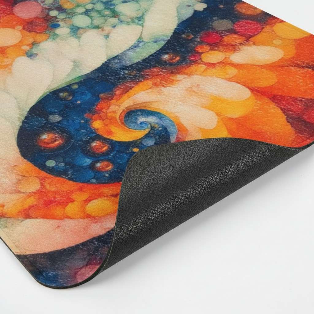 Bath Mat | Abstract Galaxy Swirl Art Print | Super Soft Plush | Multicolour Set of 2 Pcs