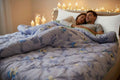 Blue Floral Double Bed Comforter | Lightweight Summer Quilted Bedding