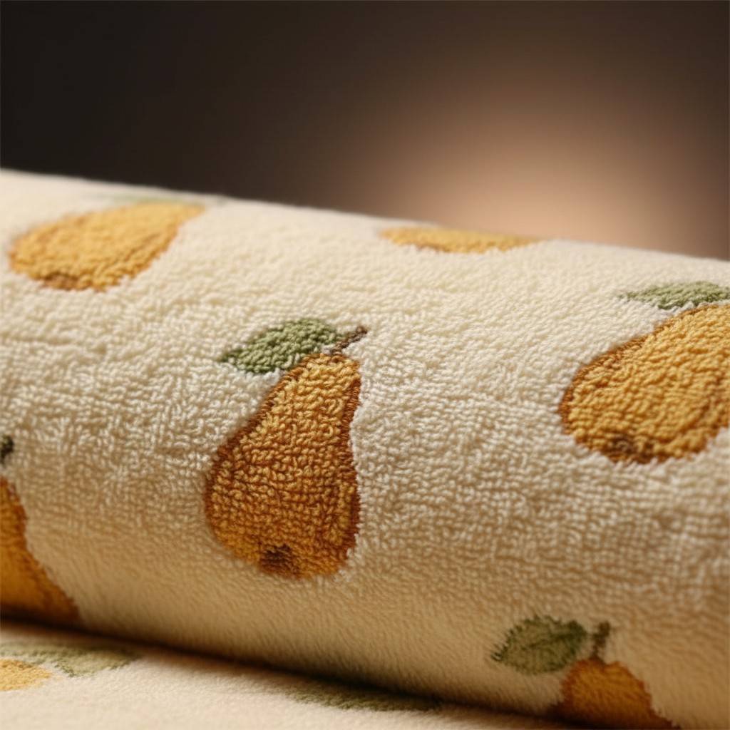 Bath Towel Microfiber | Cream Pear Print | Ultra Soft, Super Absorbent & Quick Dry | Unisex