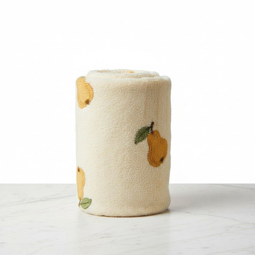 Bath Towel Microfiber | Cream Pear Print | Ultra Soft, Super Absorbent & Quick Dry | Unisex