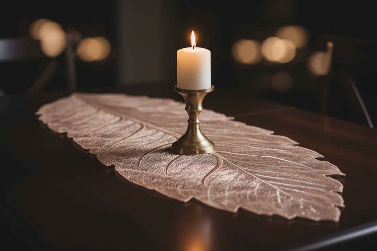 Crystal Leaf Table Runner | Dining & Center Table Décor Runner
