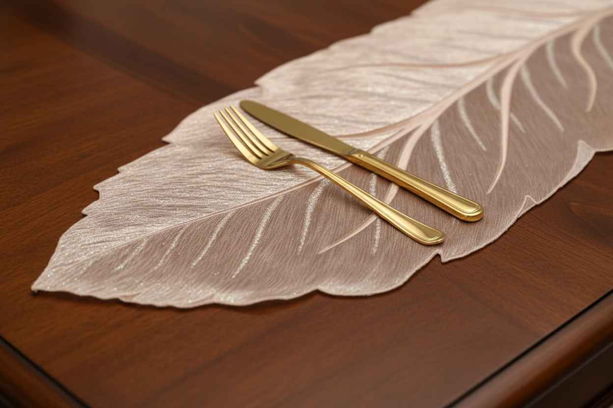 Crystal Leaf Table Runner | Dining & Center Table Décor Runner
