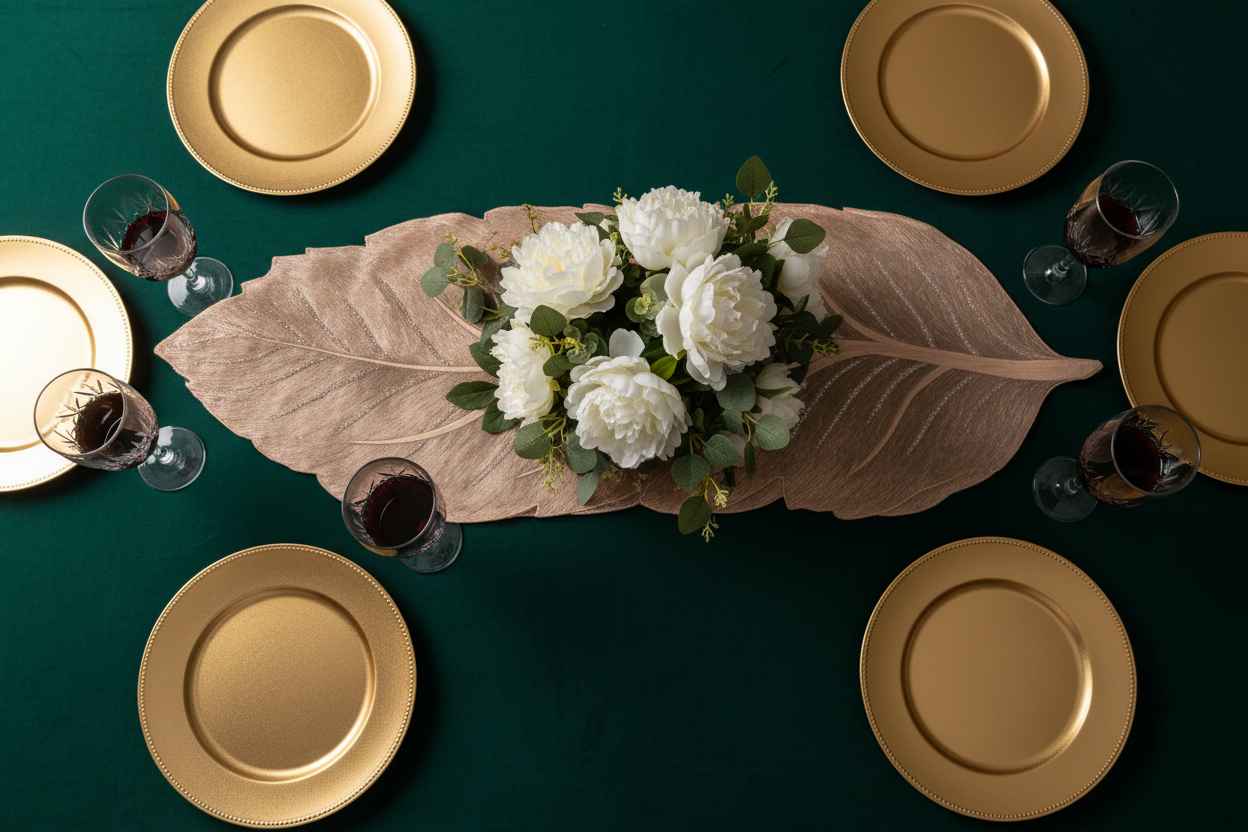 Crystal Leaf Table Runner | Dining & Center Table Décor Runner