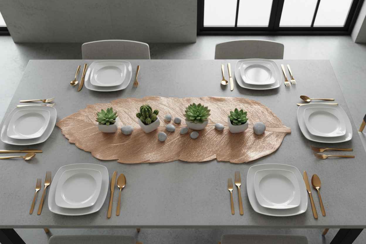 Crystal Leaf Table Runner | Dining & Center Table Décor Runner