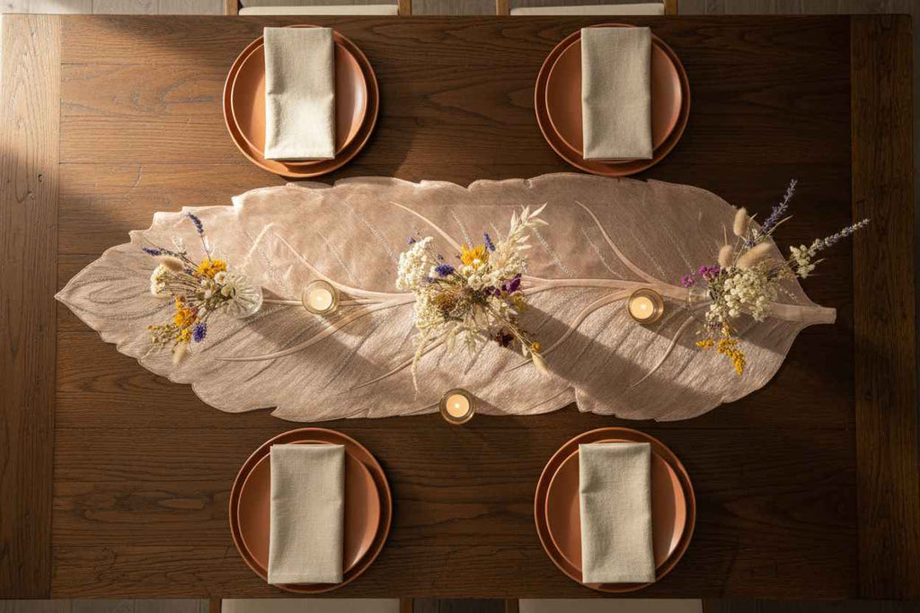 Crystal Leaf Table Runner | Dining & Center Table Décor Runner