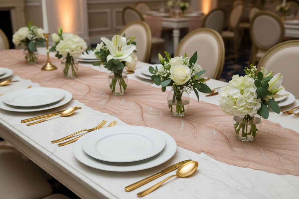 Crystal Leaf Table Runner | Dining & Center Table Décor Runner