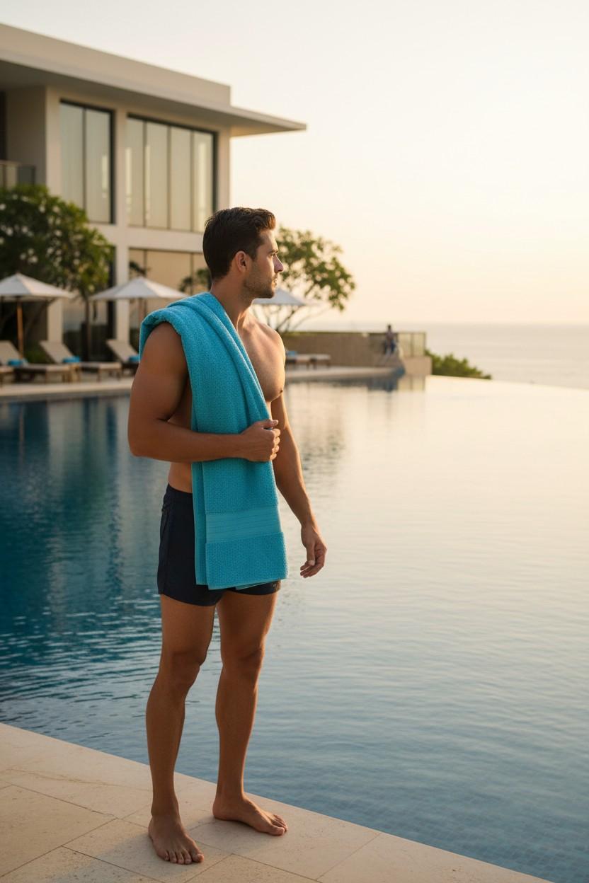 Cyan Bath Towel for Unisex | Soft, Absorbent & Quick Dry (Available in different colours)