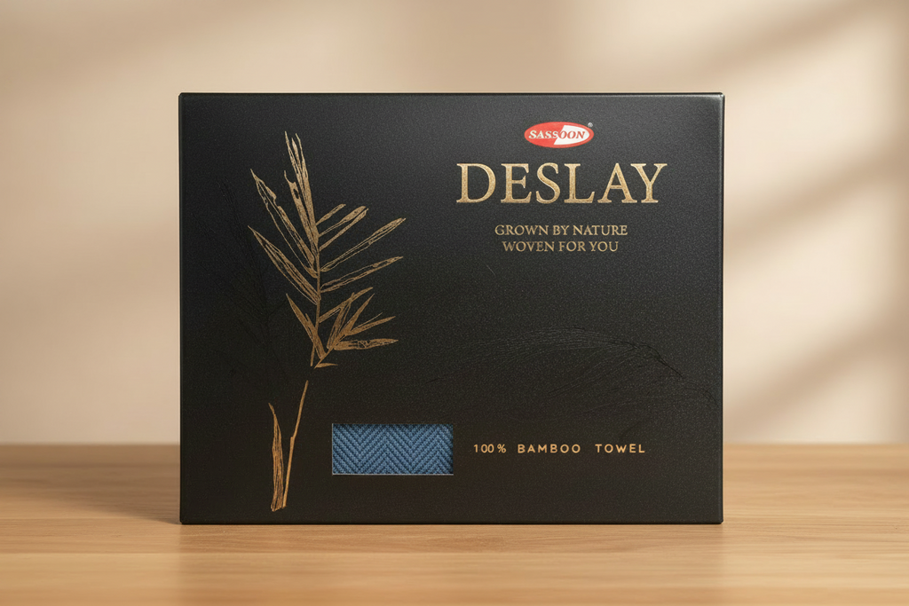 Deslay 100% Bamboo Hand Towel – Steel Blue (16x26 Inches)