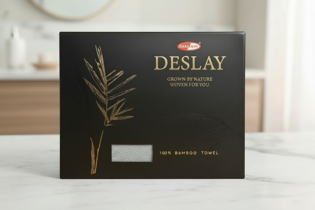 Deslay 100% Bamboo Hand Towel – Mist Grey (16x26 Inches)
