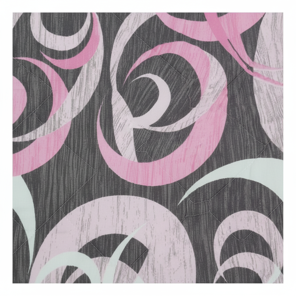 Queen Size Elegant Swirl Bed Sheet Set | 90x100 Inches | 2 Quilted Pillow Covers