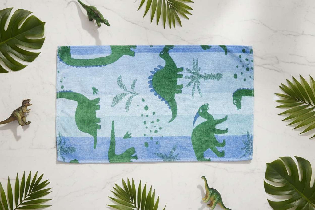 Hand Towel Kids | Dinosaur Print | Ultra Soft, Super Absorbent (Set of 3 Pcs)