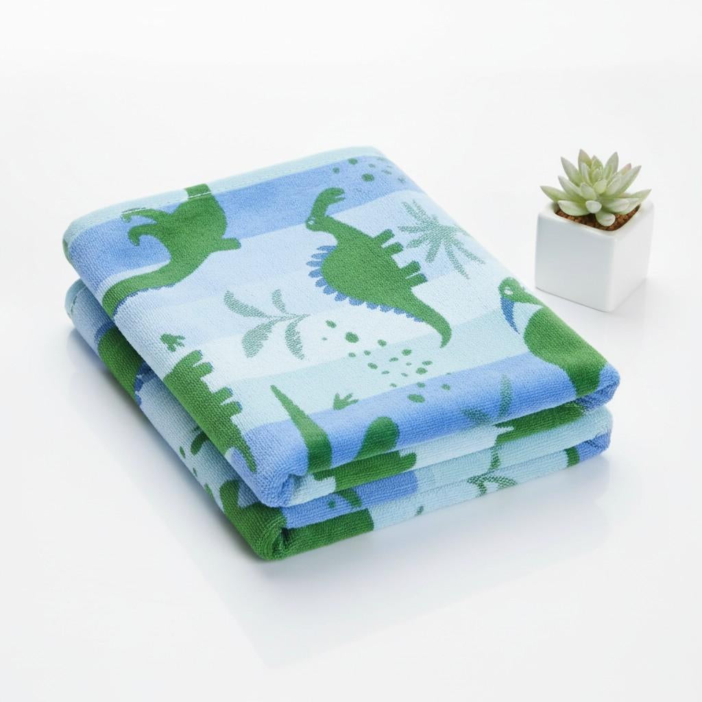 Hand Towel Kids | Dinosaur Print | Ultra Soft, Super Absorbent (Set of 3 Pcs)