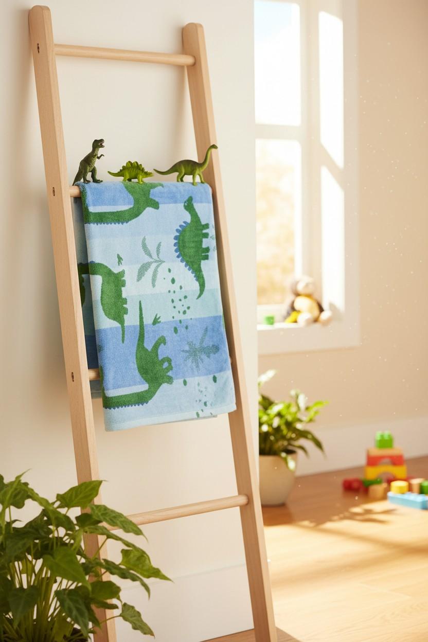 Hand Towel Kids | Dinosaur Print | Ultra Soft, Super Absorbent (Set of 3 Pcs)