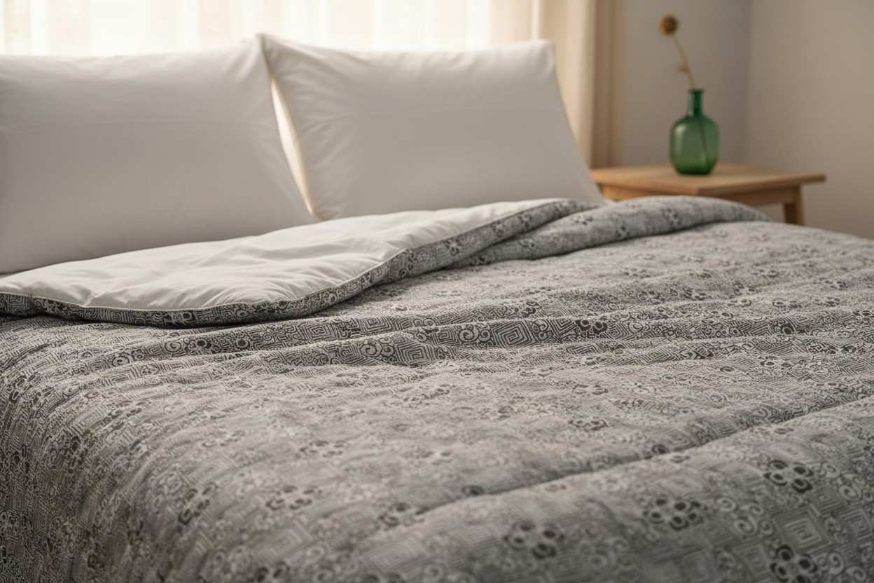 Dohar Double Bed | Geometric Maze & Floral Print | 100% Cotton