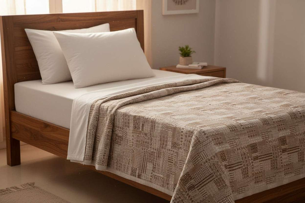 Dohar Single Bed | Boho Patchwork Weave | AC Dohar | 100% Cotton (Set of 2 Pcs)
