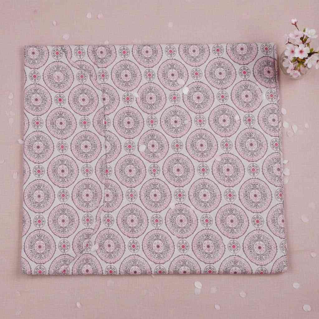 Dohar Single Bed | Blush Pink Medallion Print | AC Dohar | 100% Cotton (Set of 2 Pcs)