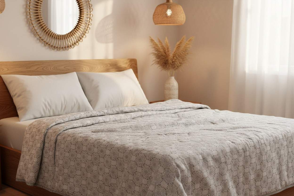 Dohar Double Bed  | Aztec Geometric Diamond Print | 100% Cotton