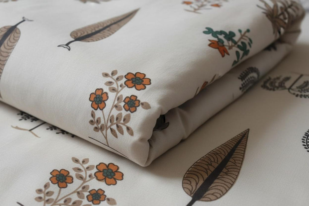 Double Dohar | Botanical Floral Print | 100% Cotton |