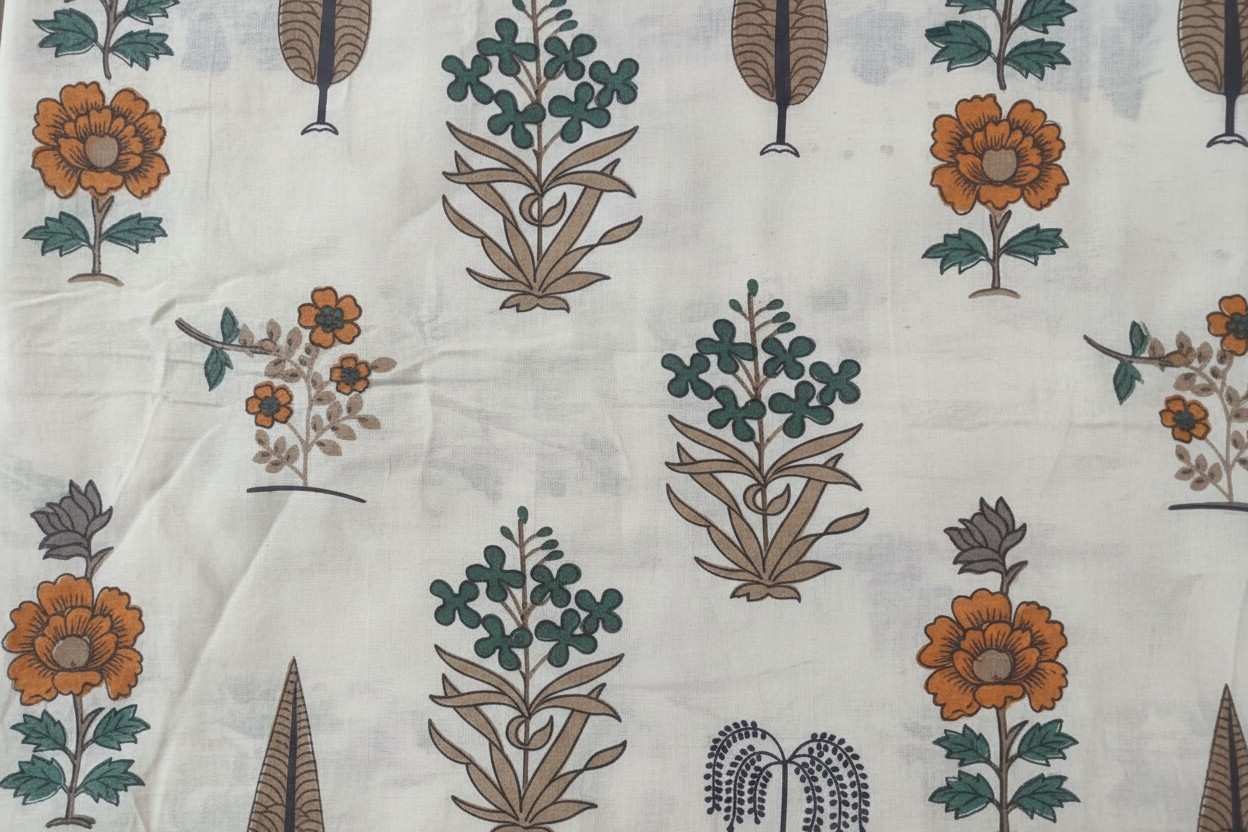 Double Dohar | Botanical Floral Print | 100% Cotton |