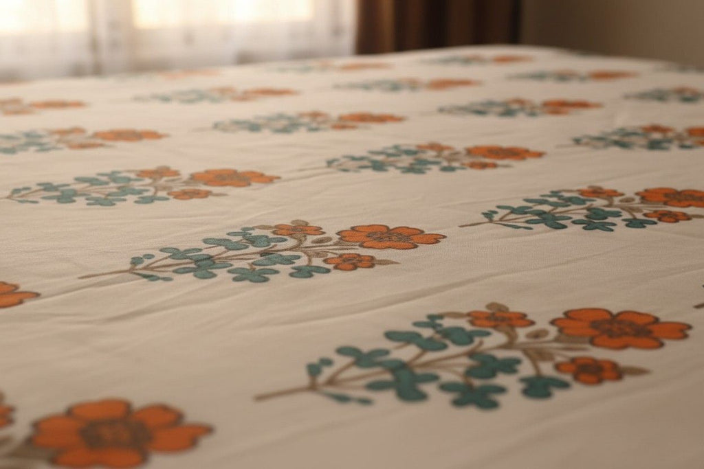Double Dohar | Botanical Floral Print | 100% Cotton |