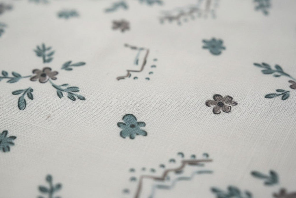 Dohar Double Bed | Teal Floral Bouquet & Geometric Print | 100% Cotton