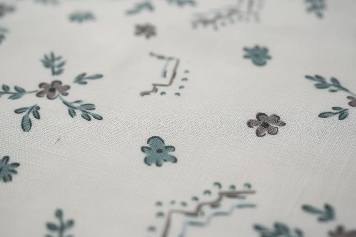 Dohar Double Bed | Teal Floral Bouquet & Geometric Print | 100% Cotton