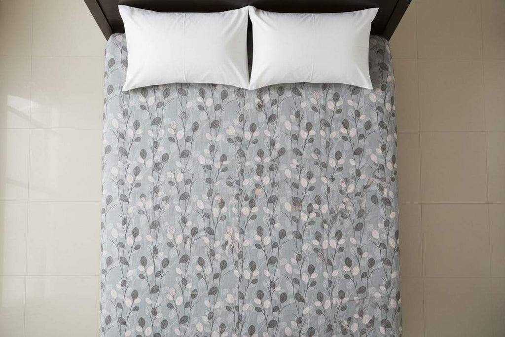 Dohar Double Bed | Trailing Branch & Oval Leaf Print | AC Dohar | 100% Cotton
