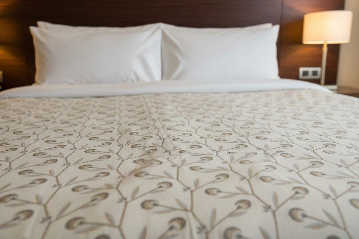 Dohar Double Bed | Trailing Vine & Poppy Bud Block Print | 100% Cotton