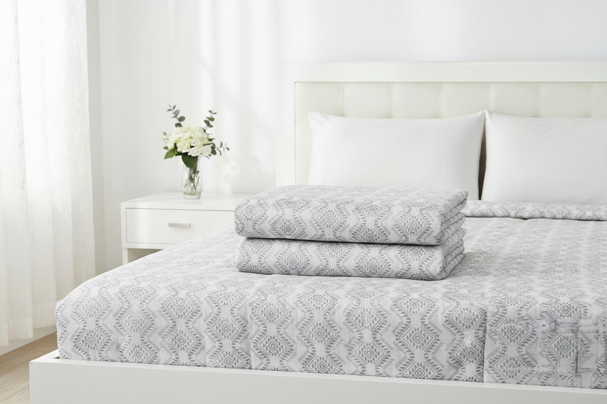 Dohar Double Bed  | Aztec Geometric Diamond Print | 100% Cotton