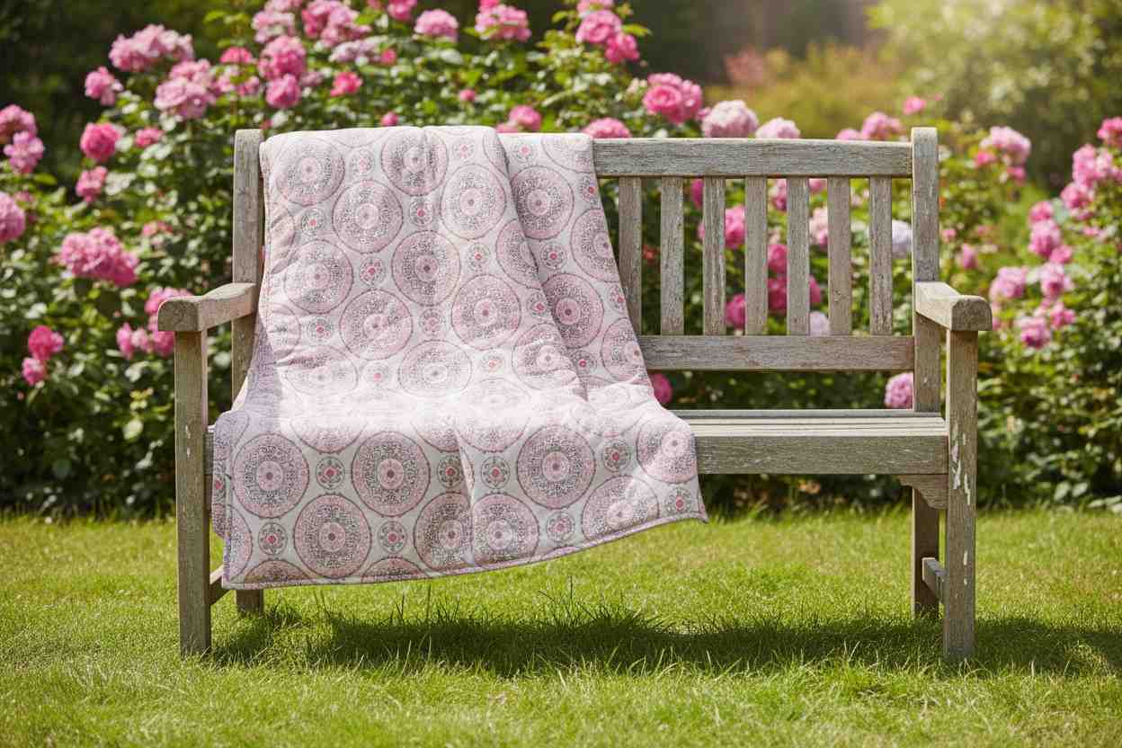 Dohar Single Bed | Blush Pink Medallion Print | AC Dohar | 100% Cotton (Set of 2 Pcs)