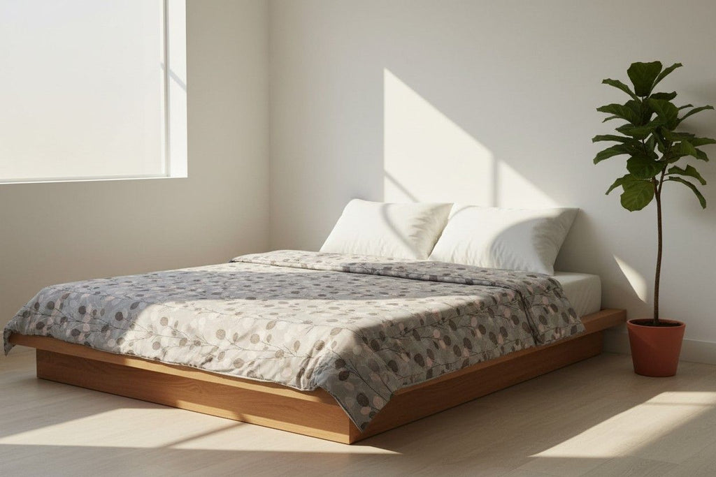 Dohar Double Bed | Trailing Branch & Oval Leaf Print | AC Dohar | 100% Cotton