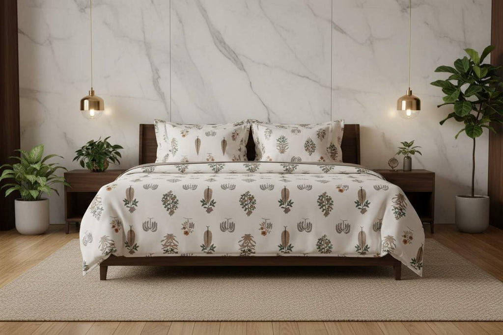 Double Dohar | Botanical Floral Print | 100% Cotton |
