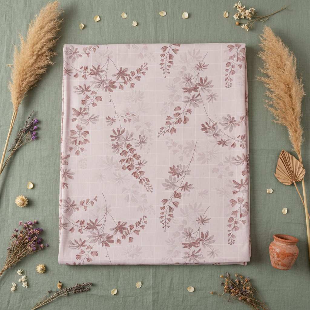 Dohar Single Bed |Pink Floral Print | AC Dohar | 100% Cotton (Set of 2 Pcs)