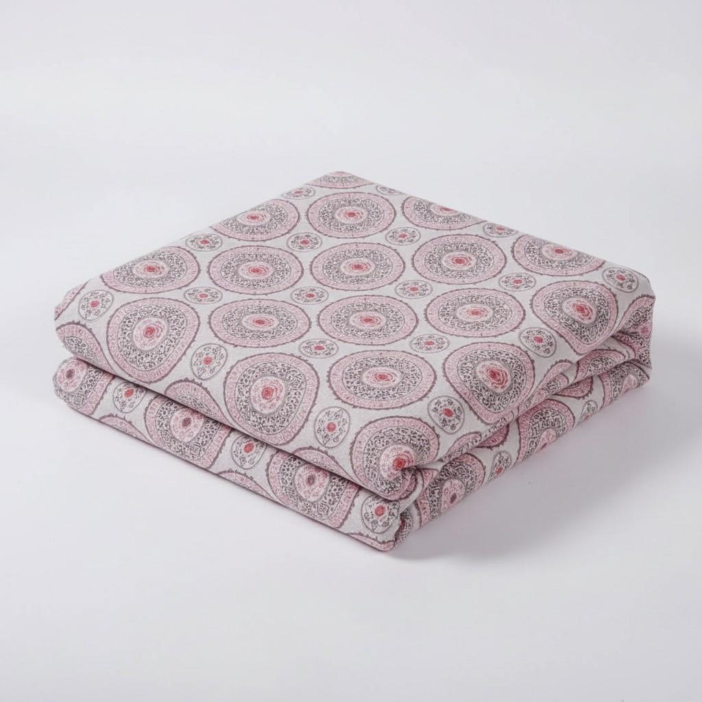 Dohar Single Bed | Blush Pink Medallion Print | AC Dohar | 100% Cotton (Set of 2 Pcs)