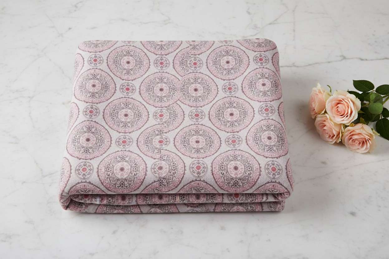 Dohar Single Bed | Blush Pink Medallion Print | AC Dohar | 100% Cotton (Set of 2 Pcs)