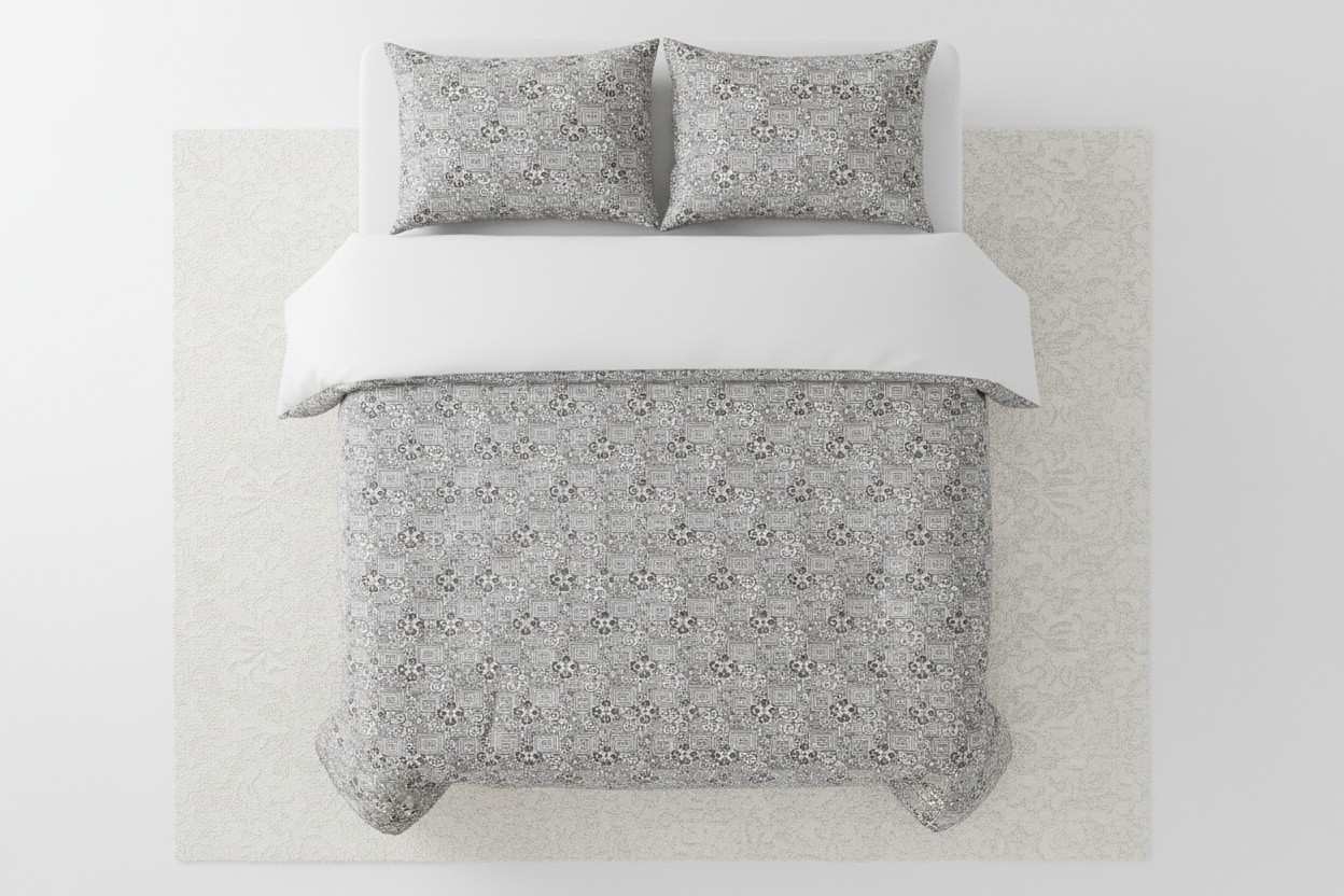 Dohar Double Bed | Geometric Maze & Floral Print | 100% Cotton