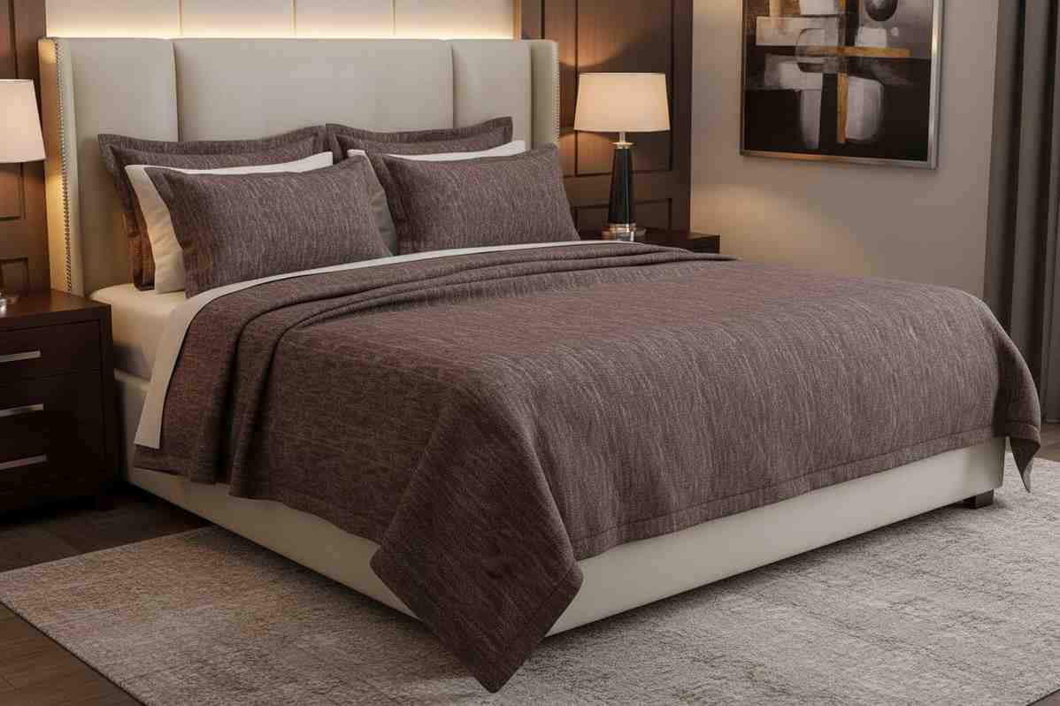 Aesthetics King Size Bed Sheet | 100% Imported Pure Cotton | 200TC | Super Soft | Dark Brown Mocha