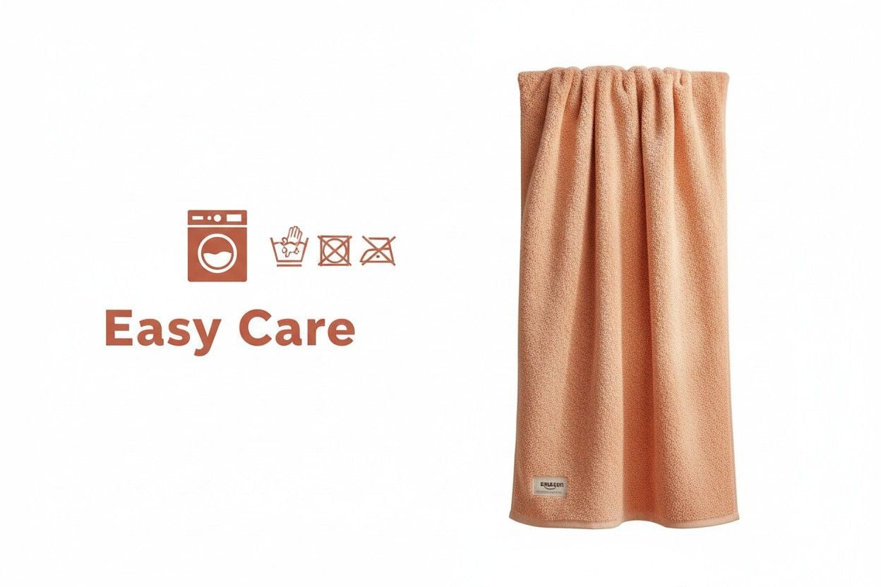 Bath Towel Microfiber | Peach | Ultra Soft, Super Absorbent & Quick Dry | Unisex