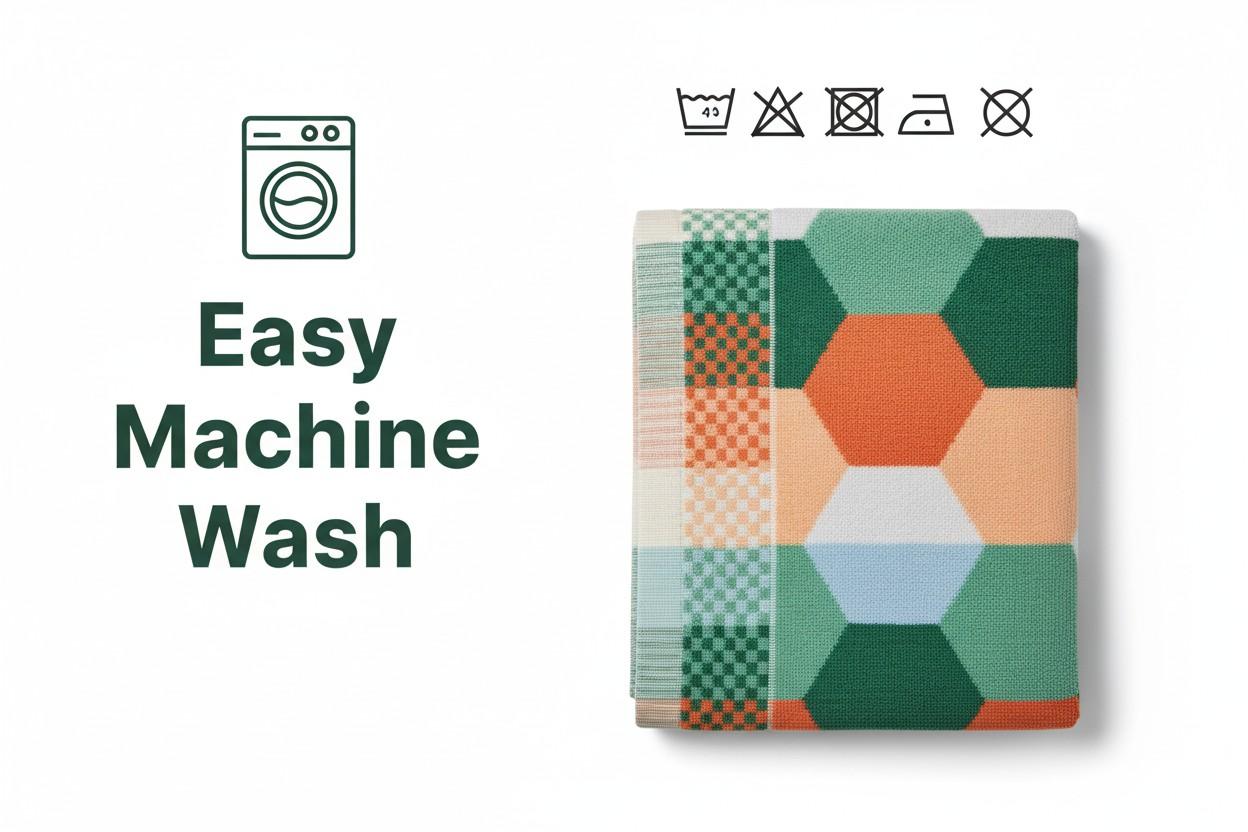 Cotton Bath Towel | Multicolour Hexagon Geometric Print | Unisex