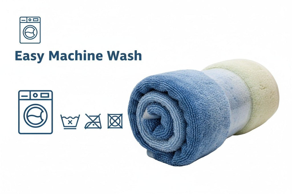 Bath Towel Microfiber | Sky Blue & Cream Ombre | Ultra Soft, Super Absorbent & Quick Dry | Unisex