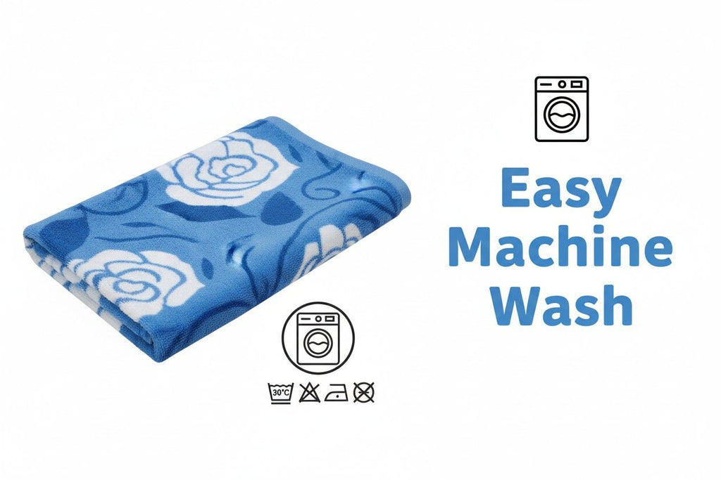 Microfiber Hand Towel | Sky Blue & White Rose Floral Print | Ultra Soft & Quick Dry (Set of 3 Pcs)