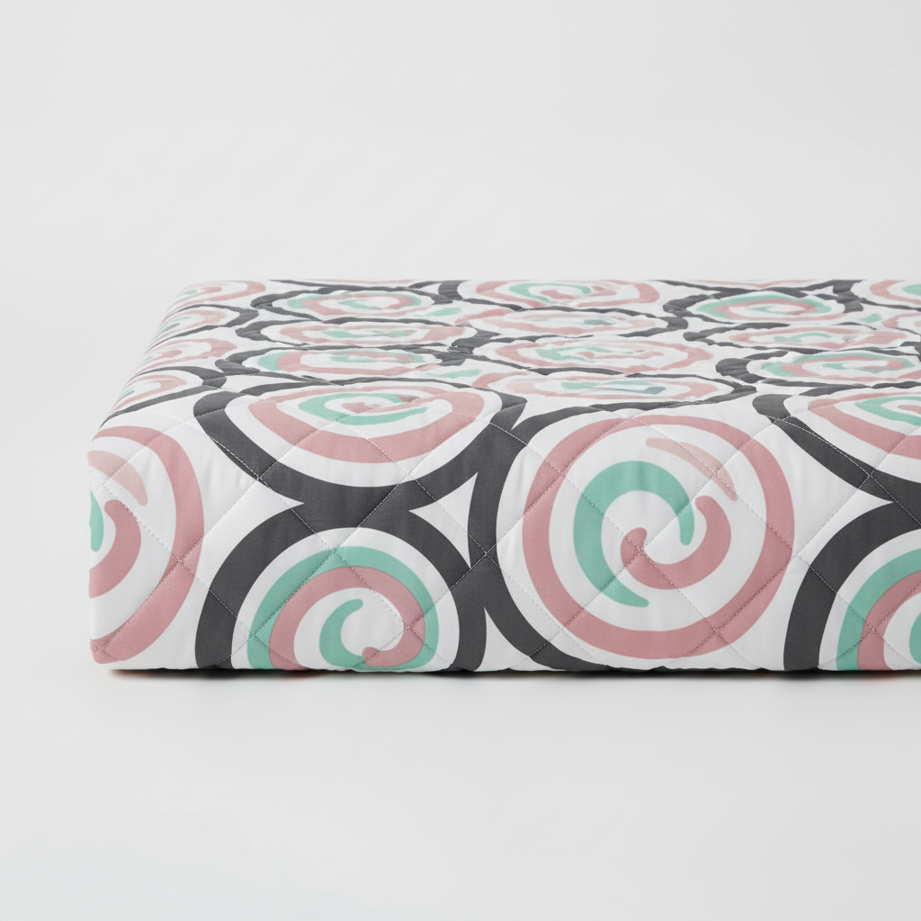 Queen Size Elegant Swirl Bed Sheet Set | 90x100 Inches | 2 Quilted Pillow Covers