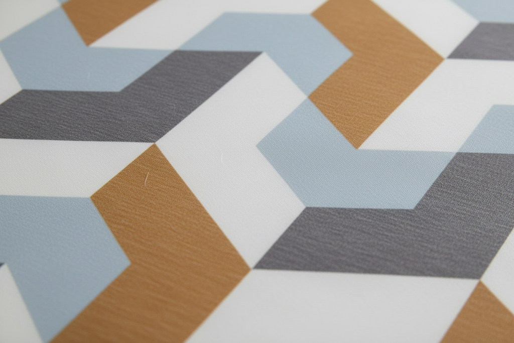 Geometric Chevron King Size Bedsheet – Teal, Gold & Grey