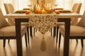 Embroidered Floral Table Runner with Tassel Ends