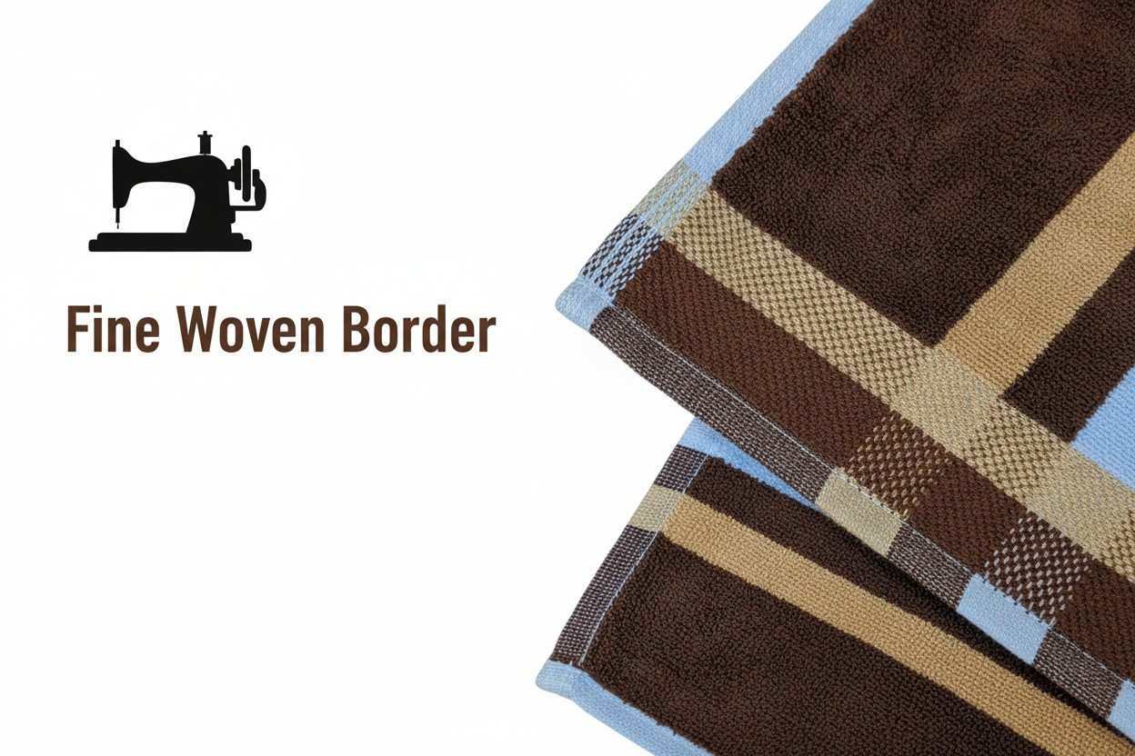 Cotton Bath Towel | Brown, Camel & Sky Blue Stripes | Ultra Soft, Super Absorbent & Quick Dry | Unisex