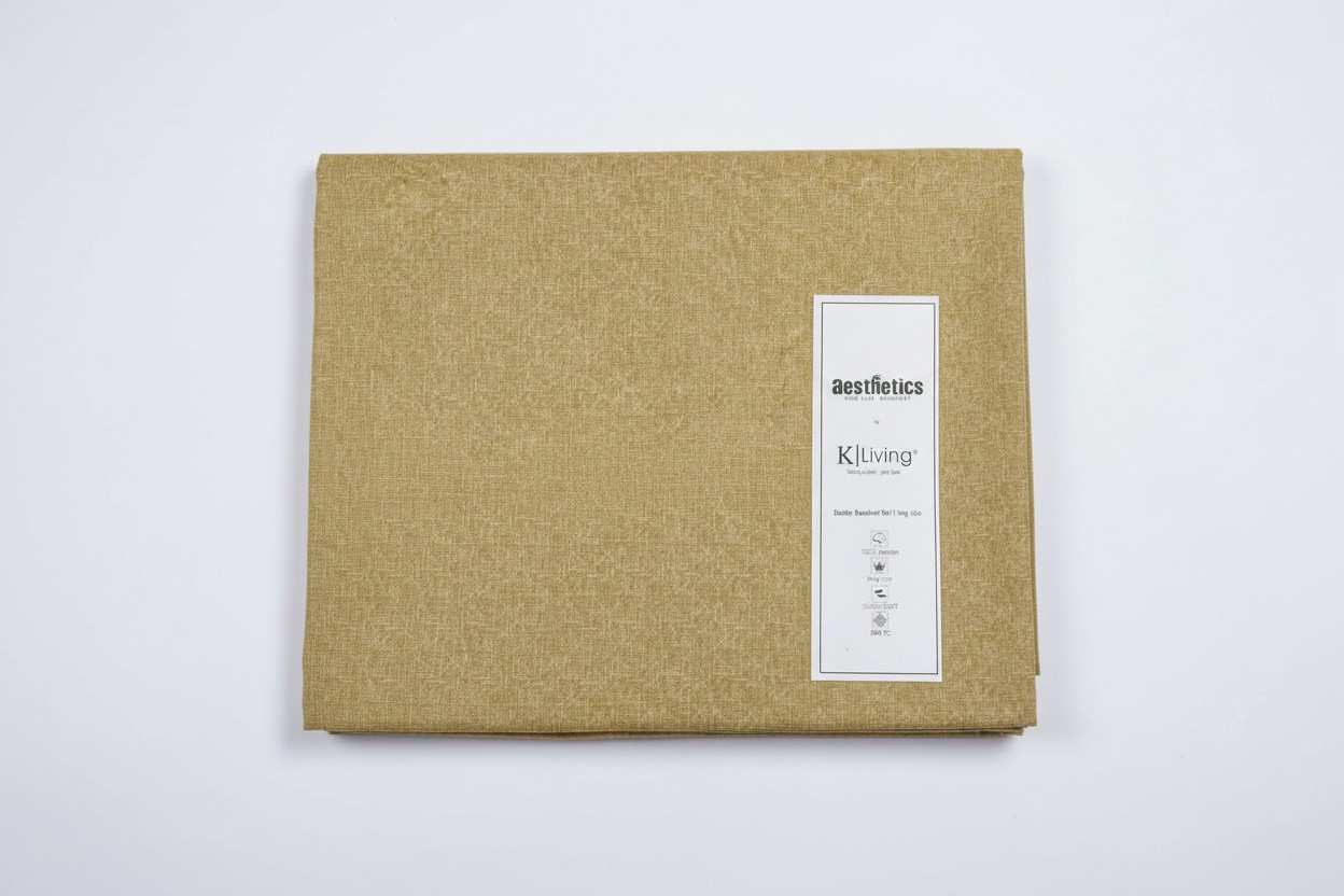 Aesthetics King Size Bed Sheet | 100% Imported Pure Cotton | 200TC | Super Soft | Golden Wheat