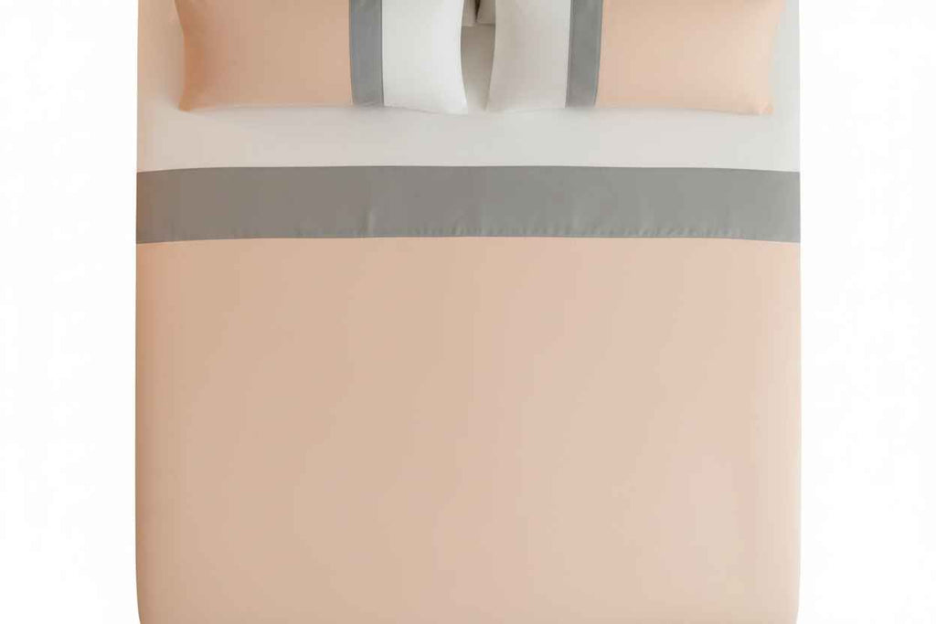 Luxe Stripe Bedsheet Set – Peach & Slate