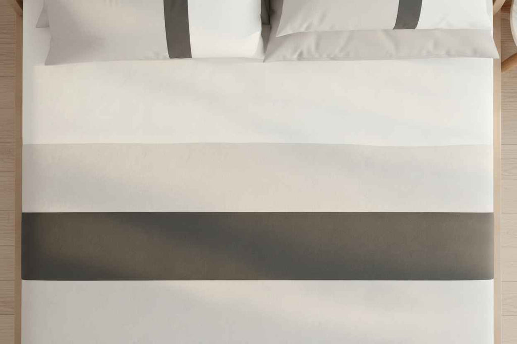 Luxe Stripe Bedsheet Set – White & Charcoal